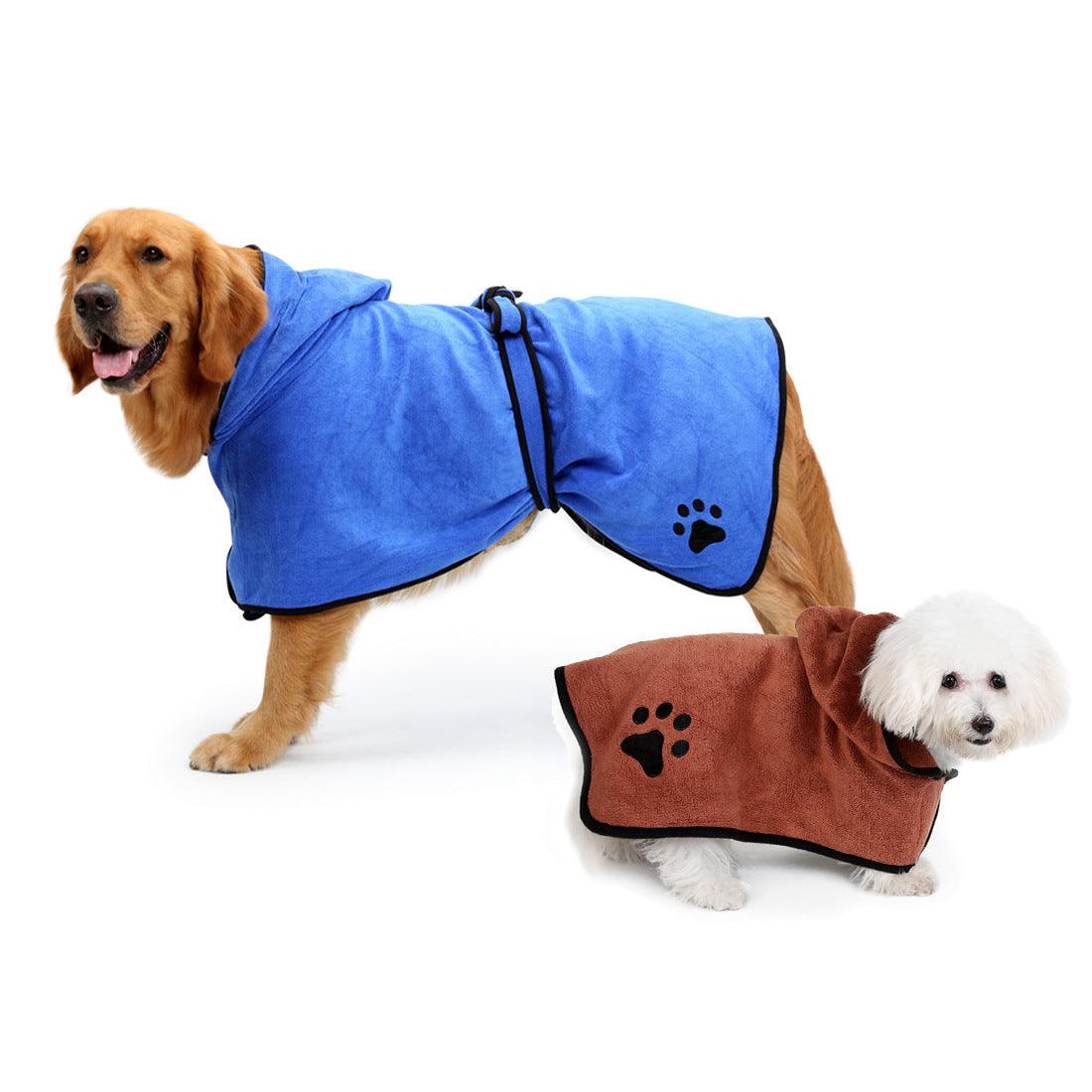 Ultra-Dry Pet Bathrobe - Super Absorbent Fine Fiber Towel For Cats And Dogs-1