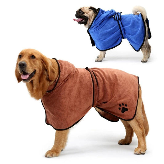 Ultra-Dry Pet Bathrobe - Super Absorbent Fine Fiber Towel For Cats And Dogs-0